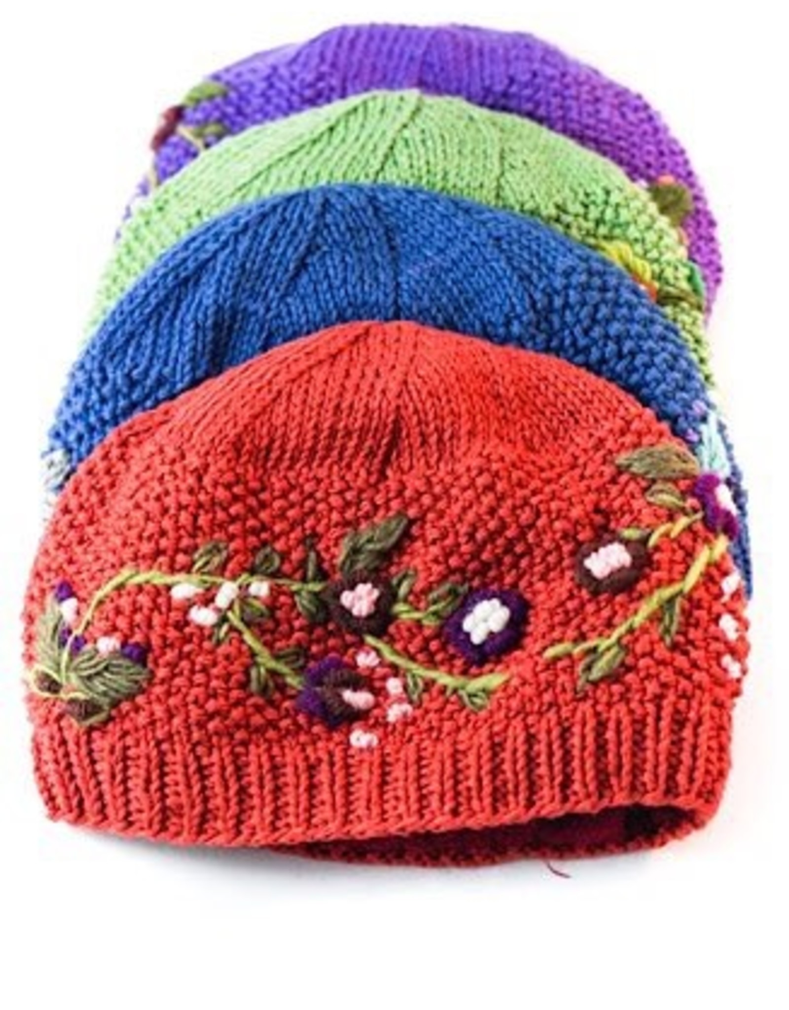 Ganesh Himal Embroidered Floral Cotton Hat