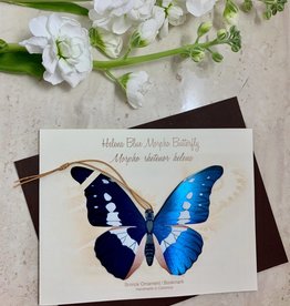 Tulia Artisans Morpho Butterfly Ornament (Blue Tones)