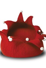 Dharma Dog Karma Cat Holiday Petal Wool Pet Basket - Medium Red