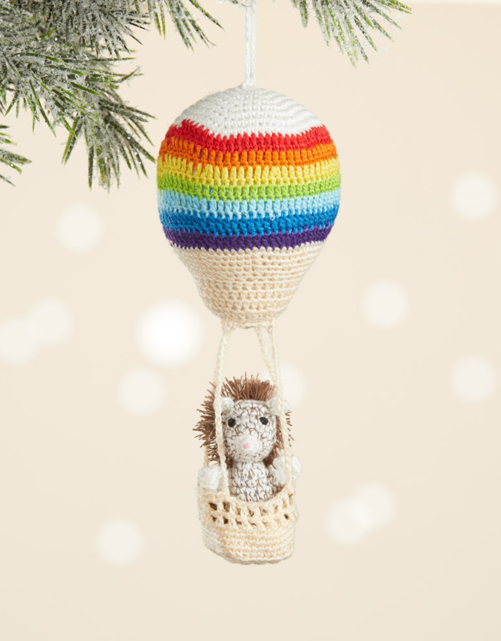 Serrv Aeronaut Hedgehog Crocheted Ornament