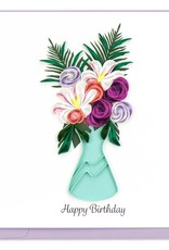 Quilling Card Quilled Birthday Flower Vase Greeting Card