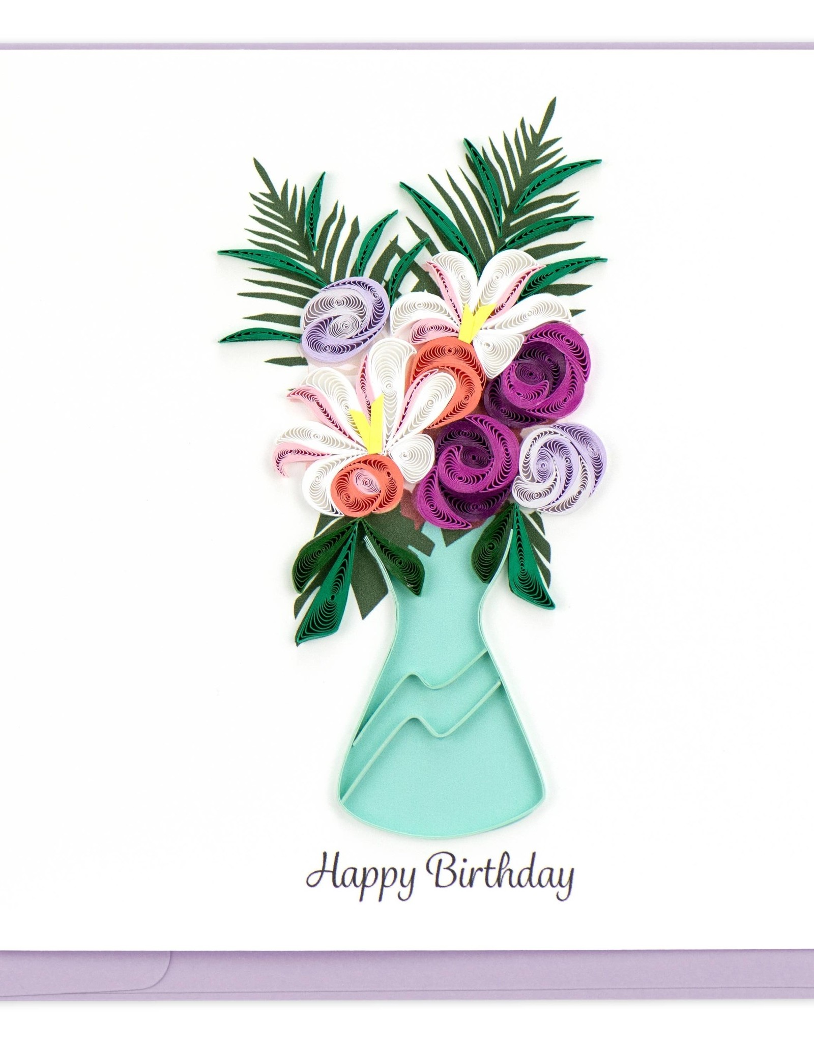 Quilling Card Quilled Birthday Flower Vase Greeting Card