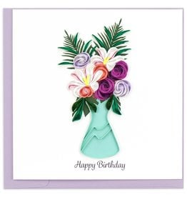 Quilling Card Quilled Birthday Flower Vase Greeting Card