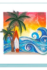 Quilling Card Quilled Surfing Paradise Greeting Card