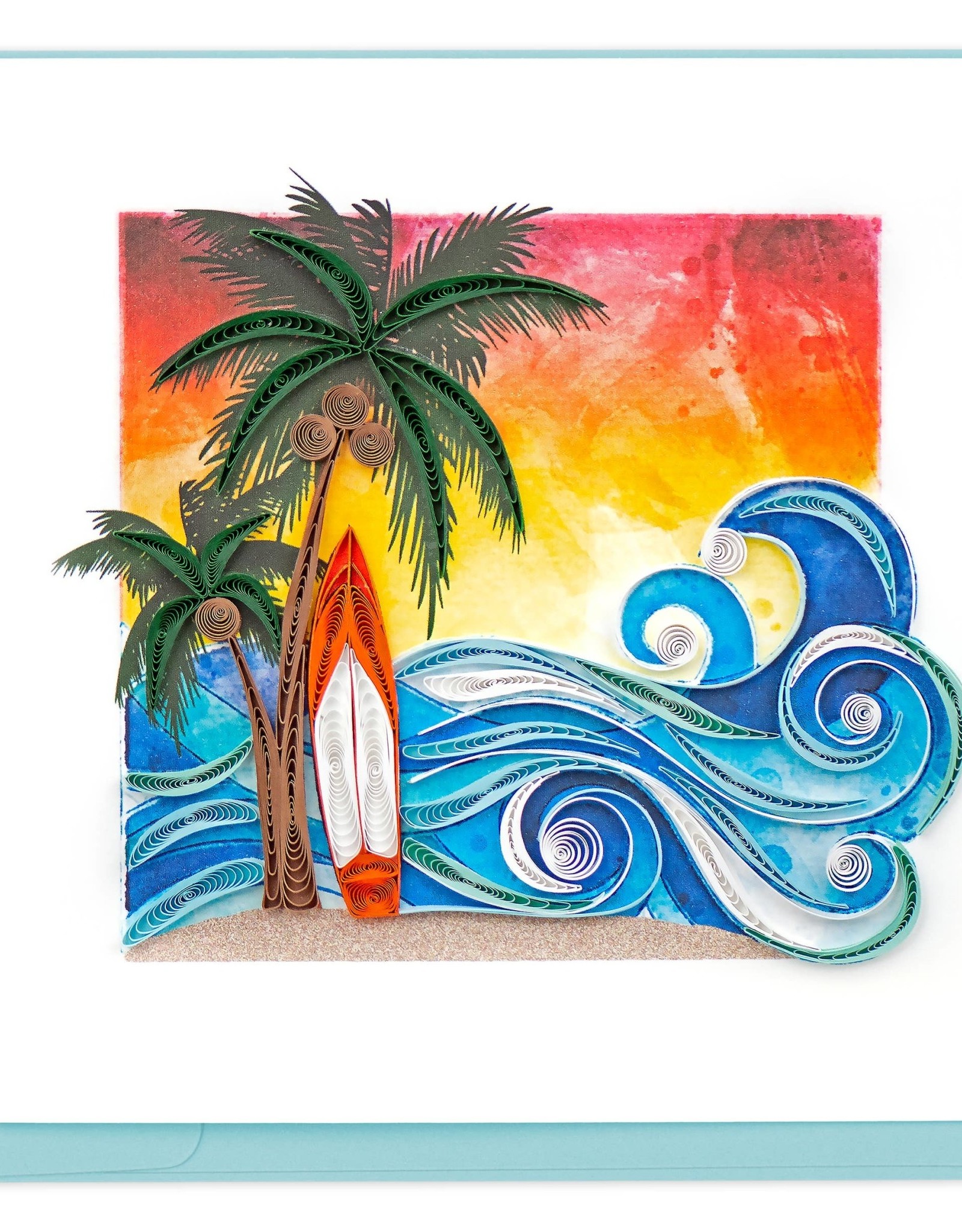 Quilling Card Quilled Surfing Paradise Greeting Card