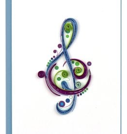 Quilling Card Quilled Treble Clef Gift Enclosure Mini Card