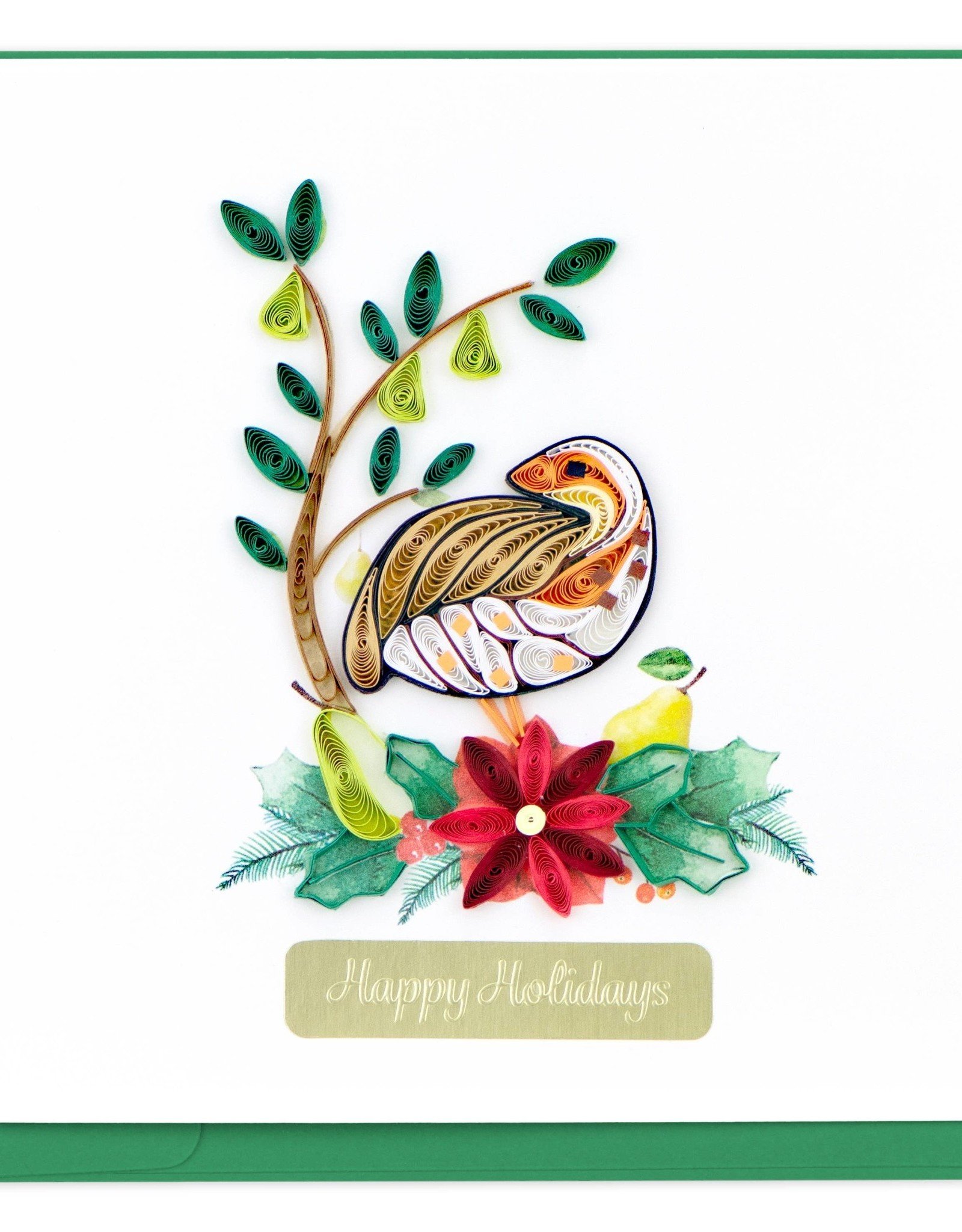 Quilling Card Quilled Partridge & Pear Tree Christmas Card