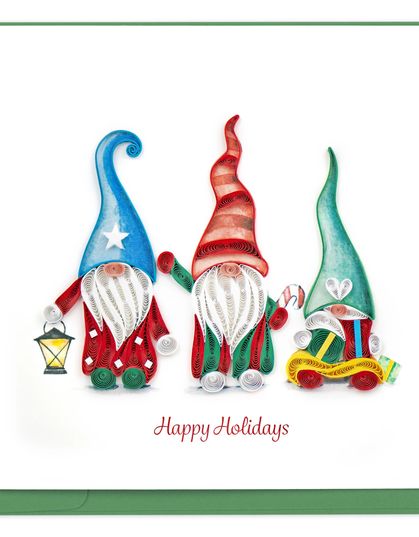 Quilling Card Quilled Holiday Gnomes Greeting Card
