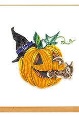 Quilling Card Quilled Squirrel in Jack-o'-lantern Halloween Card