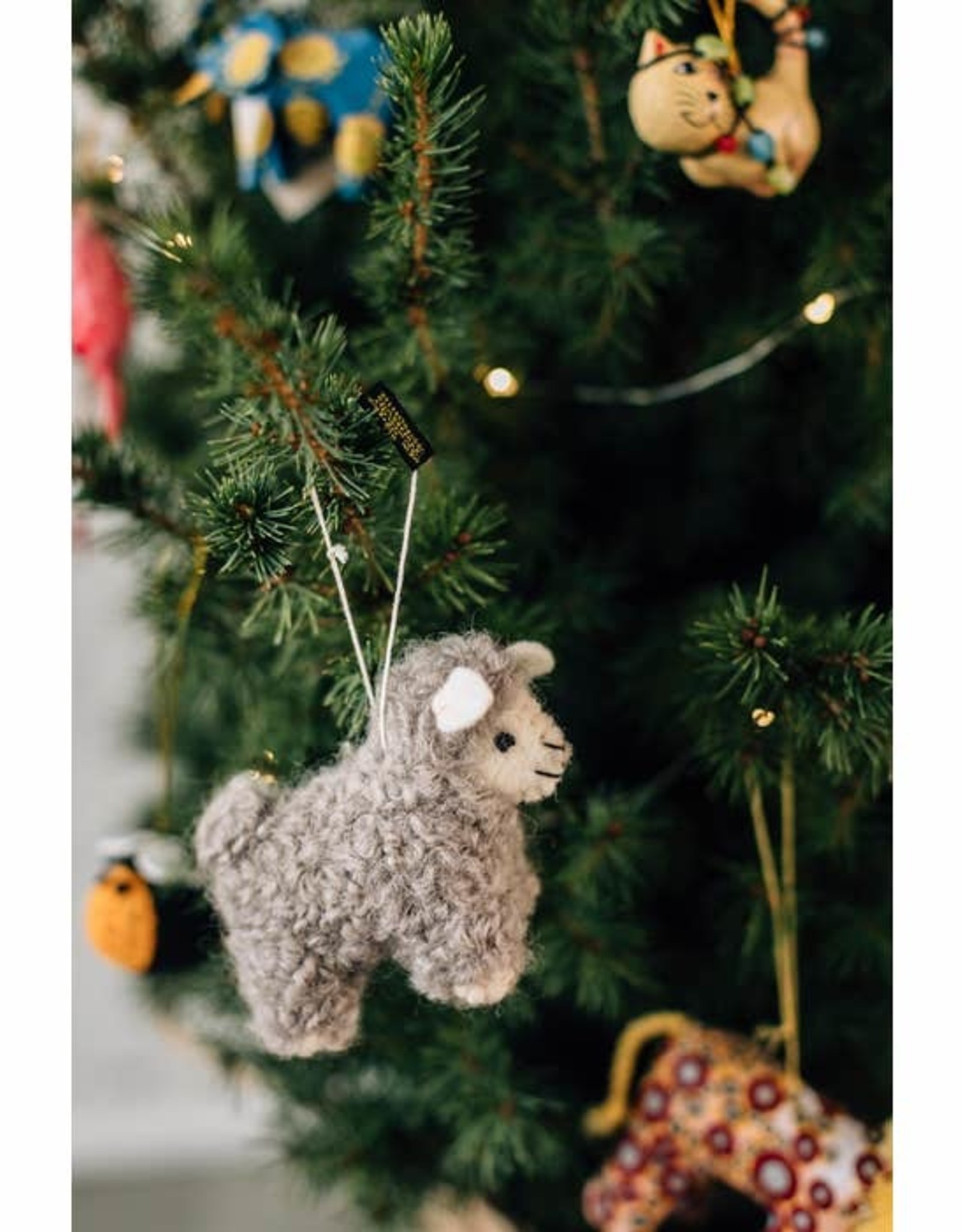Fleece Navidad Sheep Ornament