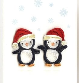 Quilling Card Quilled Christmas Penguins Gift Enclosure Mini Card