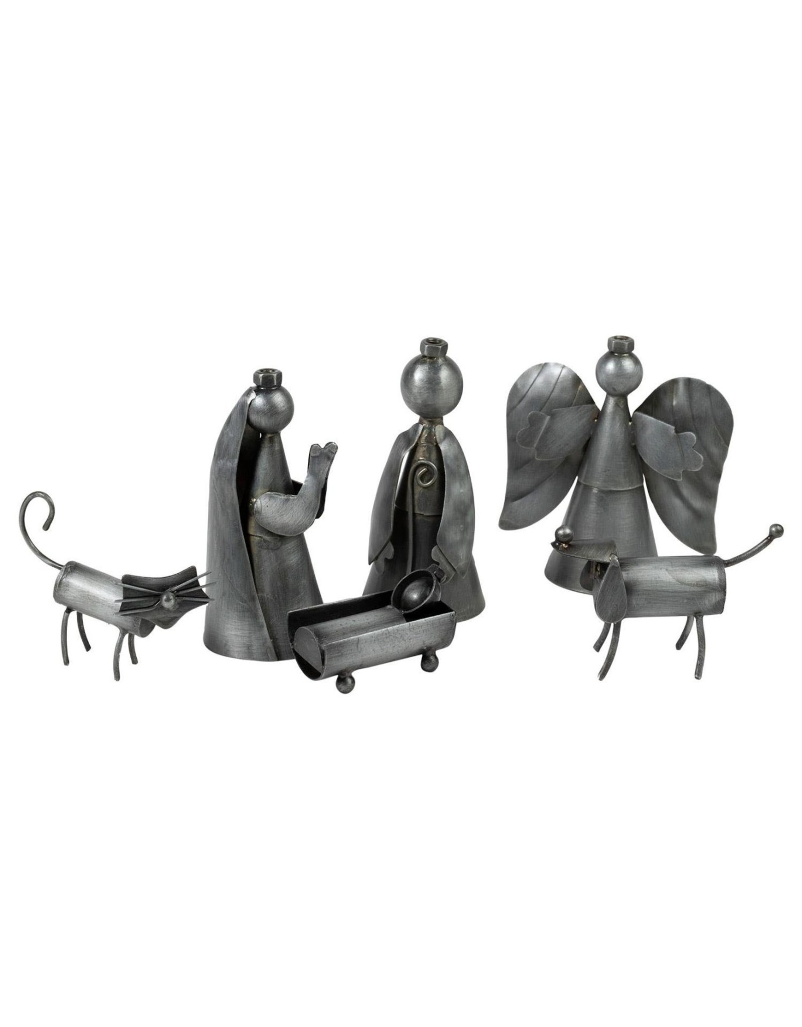 Ten Thousand Villages Funky Cat And Dog Nativity