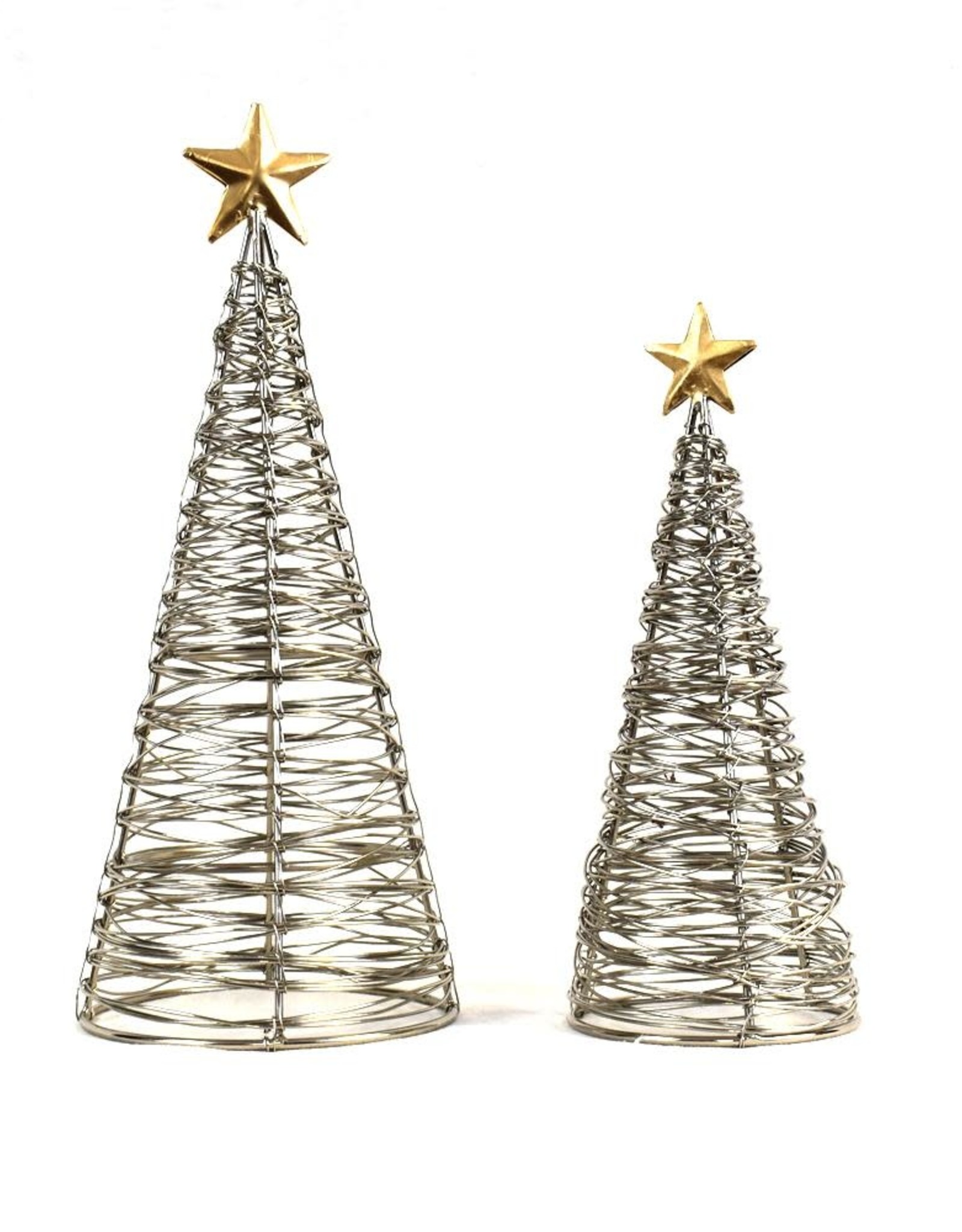 Mira Fair Trade Gold Star Wrapped Wire Tree - Small