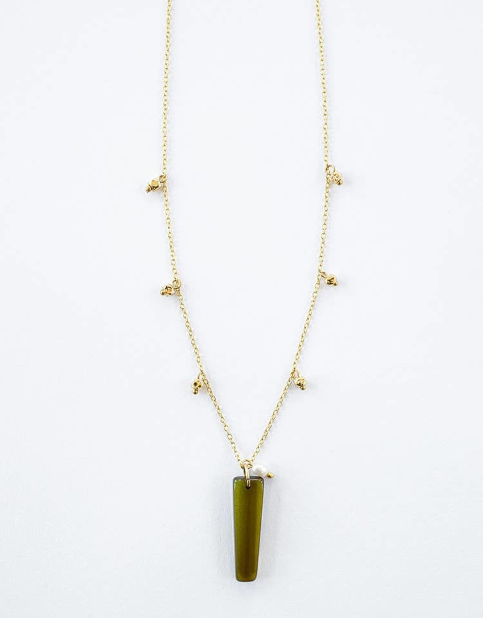 Mata Traders Kendall Necklace Green / Amber