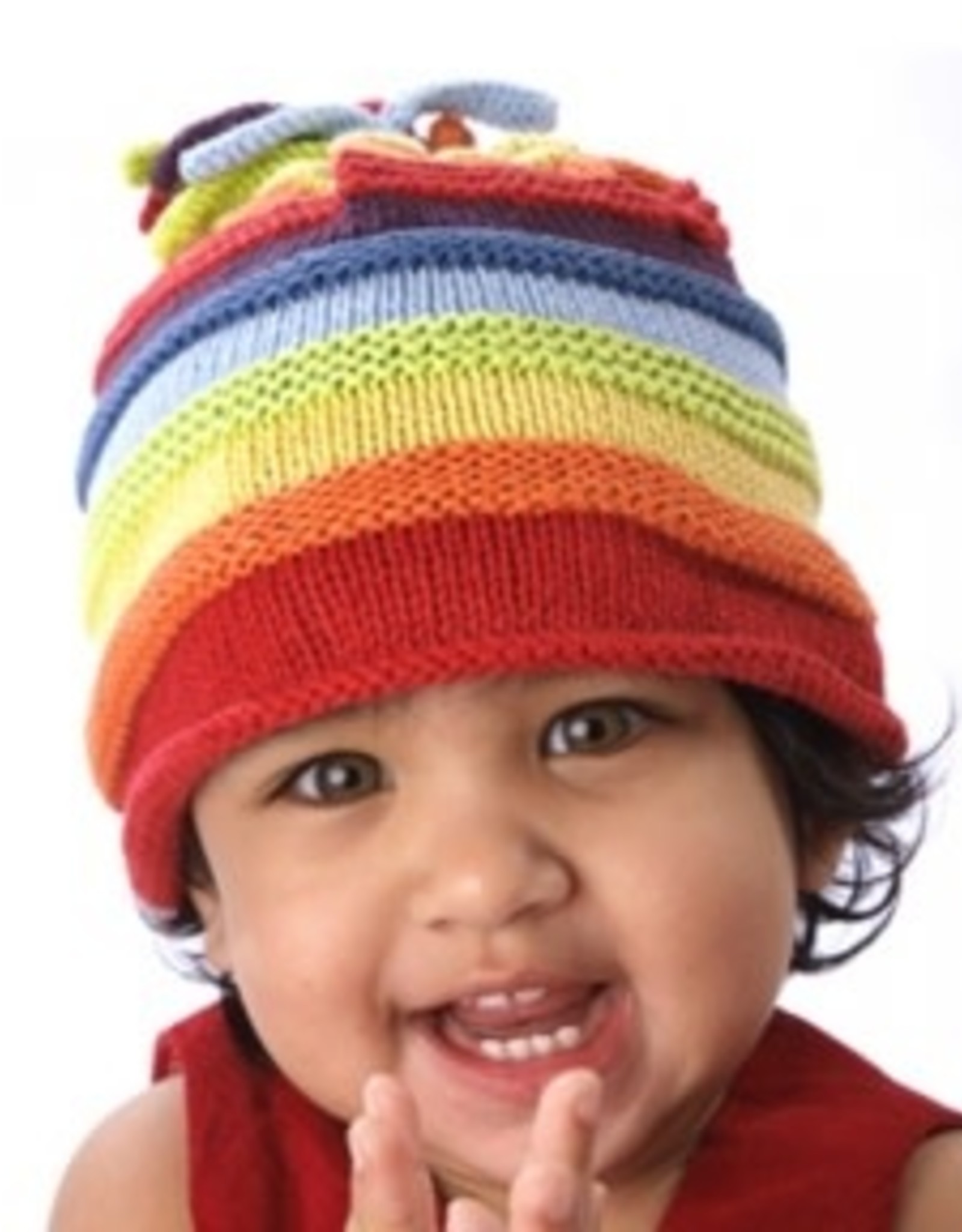 Pebble Rainbow Stripey Hat (0-6 Months)