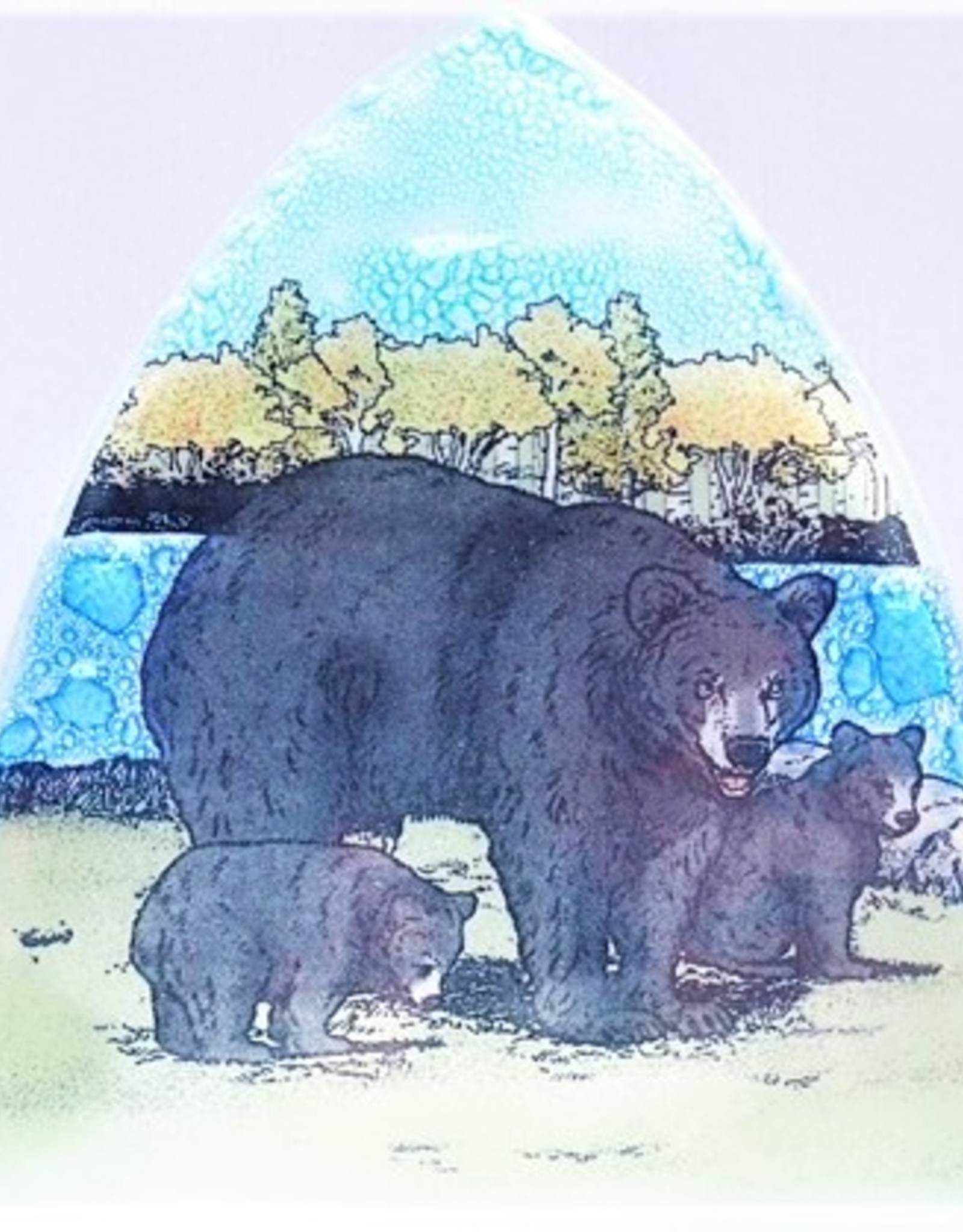 Pampeana Black Bear with Cubs Nightlight