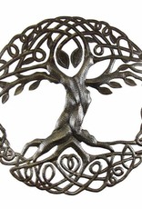 Global Crafts 24" Celtic Tree of Life Haitian Metal Drum Wall Art