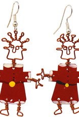 Global Crafts Dancing Girl Santa Earrings