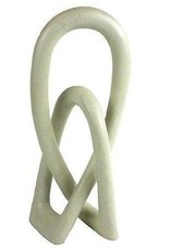 Global Crafts Lover's Knot White Stone 10" Sculpture