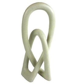 Global Crafts Lover's Knot White Stone 10" Sculpture