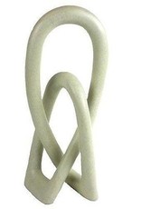 Global Crafts Lover's Knot Cream Stone 8" Sculpture