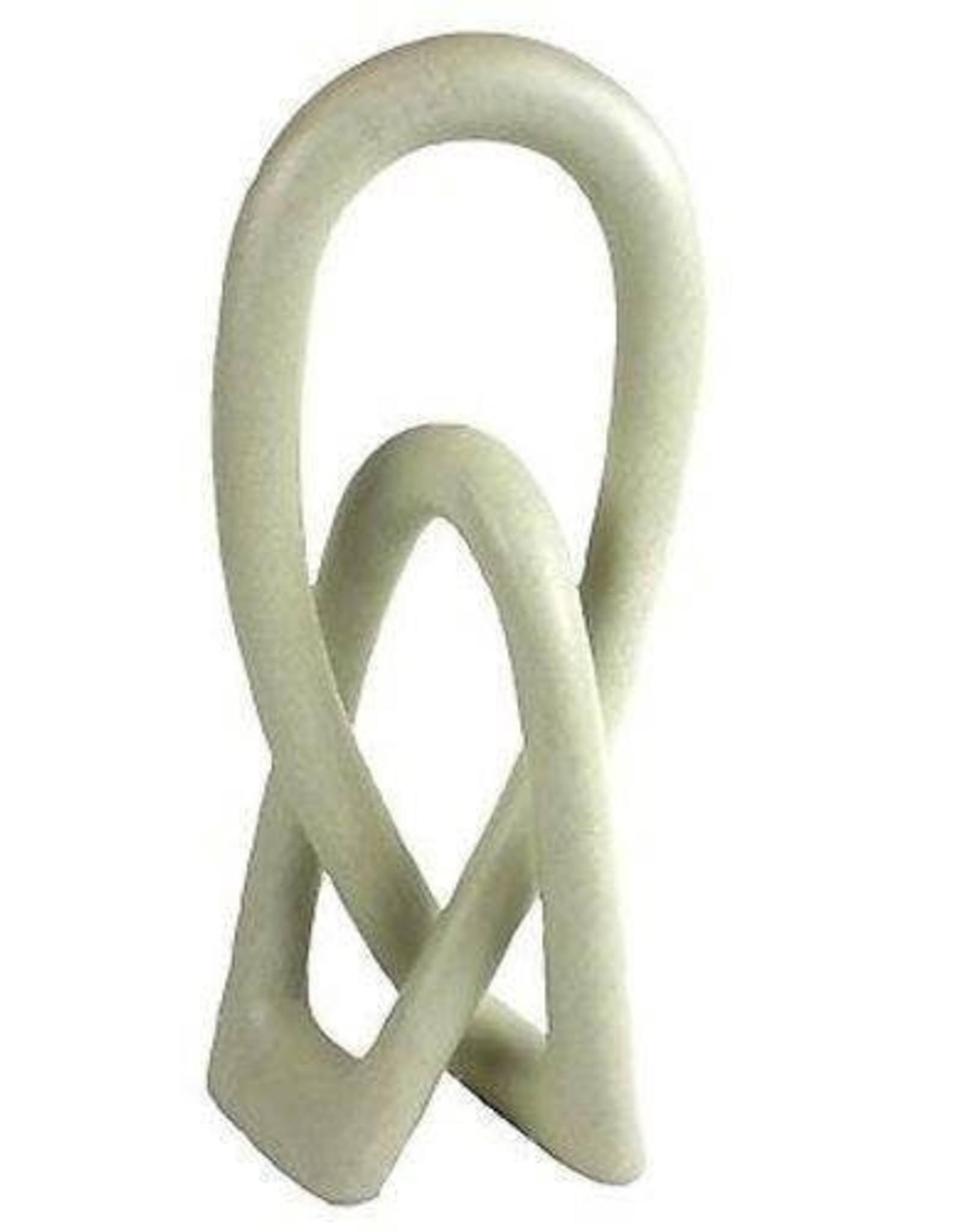 Global Crafts Lover's Knot Cream Stone 8" Sculpture