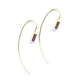 Fair Anita Prism Garnet Earrings - Brass