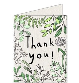 Koru Street Growing Paper Greeting Card - Green Thanks