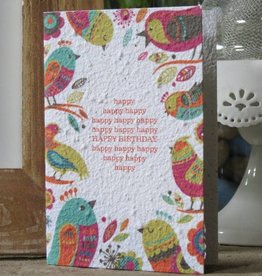 Koru Street Growing Paper greeting card - Birthday Birds