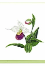 Quilling Card Quilled Pink & White Lady's Slipper Greeting Card