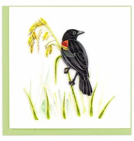 Quilling Card Quilled Red-winged Blackbird Greeting Card