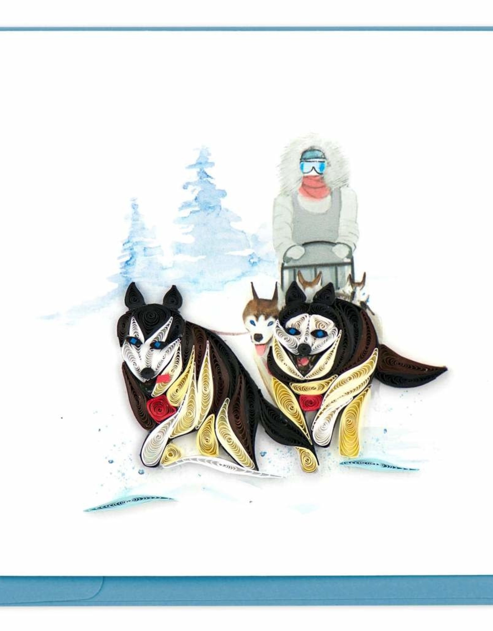 Quilling Card Quilled Sled Dogs Greeting Card