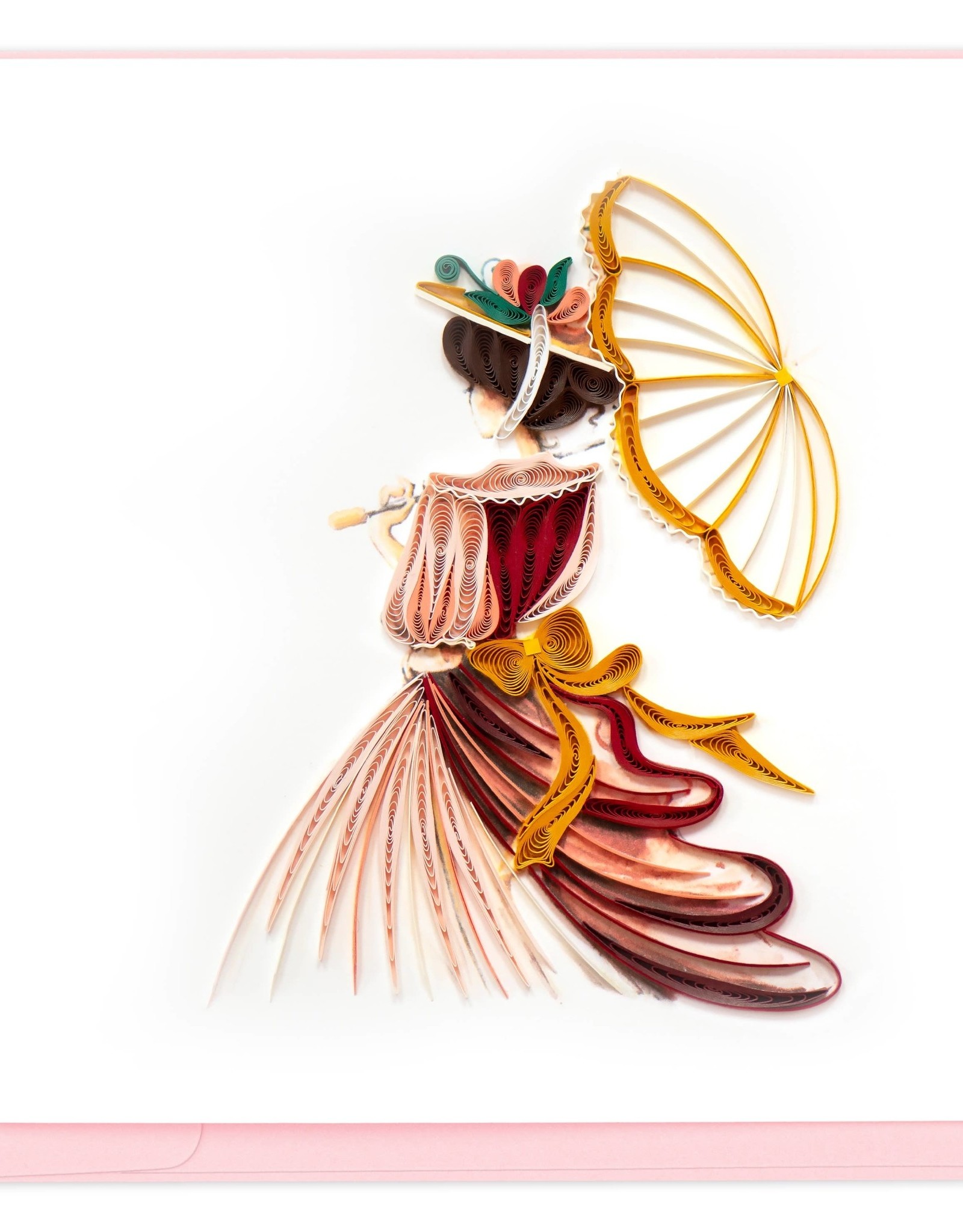 Quilling Card Quilled Victorian Lady Greeting Card