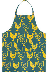 Global Mamas Apron Adult Chickens Teal