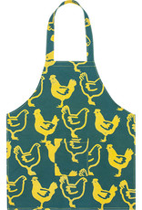 Global Mamas Apron Kids Chickens Teal