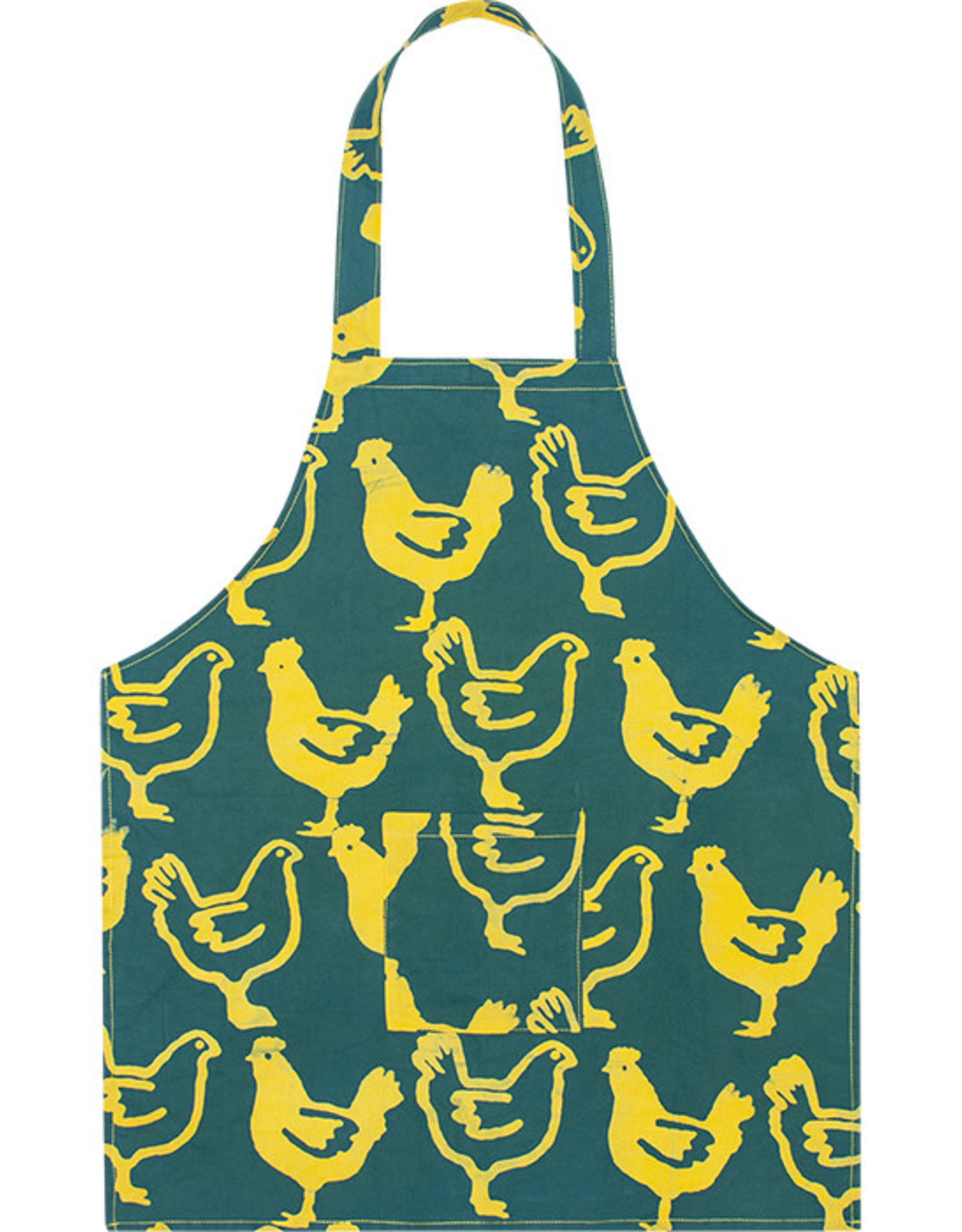 Global Mamas Apron Kids Chickens Teal