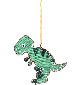 Global Mamas Beaded Dinosaur Ornament Green