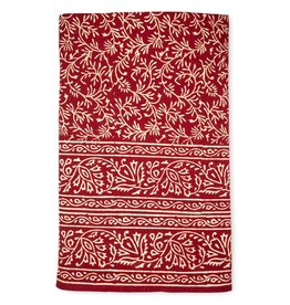 Ten Thousand Villages Red Vines Tablecloth 70x120in