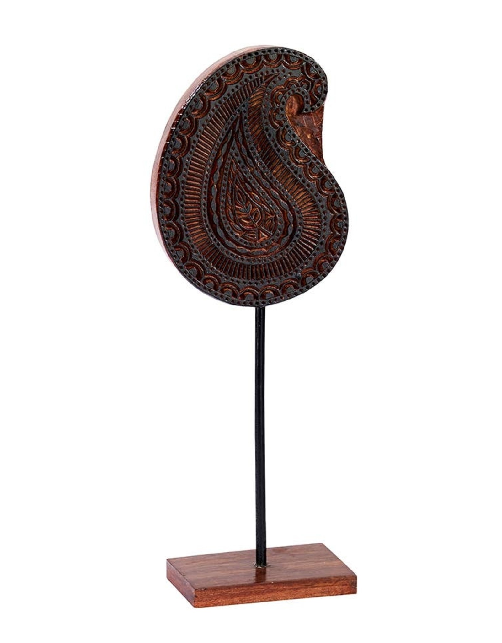 Mela Artisans Kalamkari in Black Wood Block, Paisley