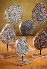 Mela Artisans Kalamkari in Black Wood Block, Paisley