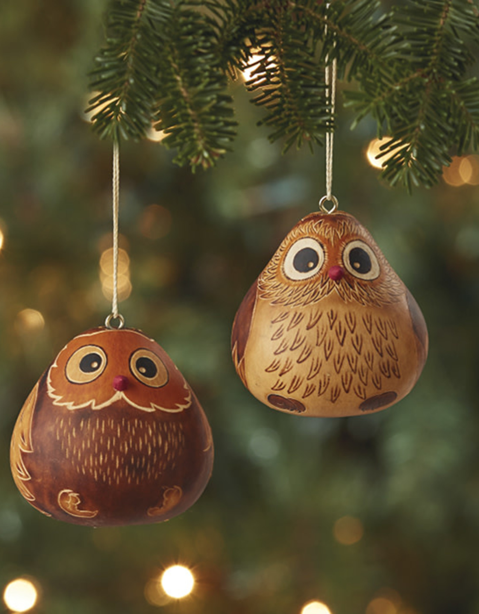 Serrv Owl Gourd Ornament