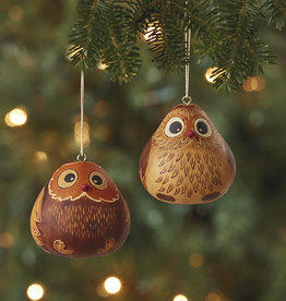 Serrv Owl Gourd Ornament