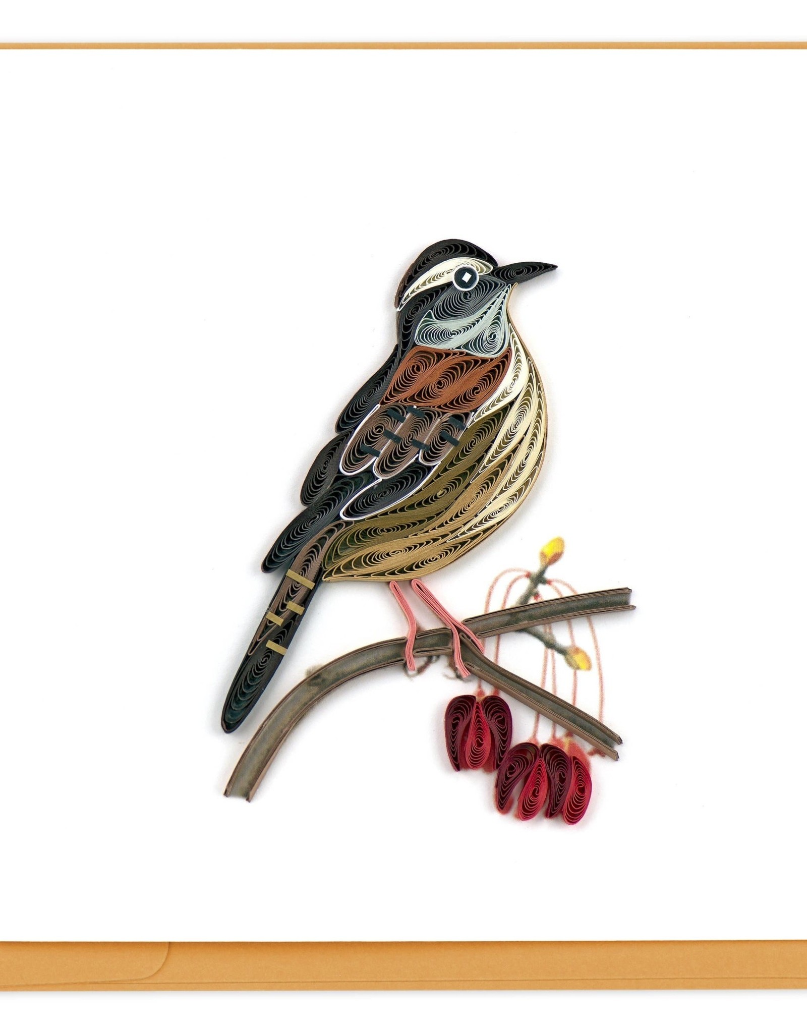 Quilling Card Quilled Great Carolina Wren Greeting Card