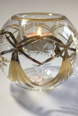 Dandarah Blown Glass Candle Holder  - Gold Drapes