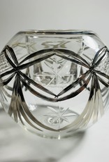 Dandarah Blown Glass Candle Holder  - Silver Drapes