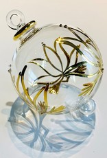 Dandarah Blown Glass Ornament - Gold Lotus