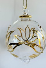 Dandarah Blown Glass Ornament - Gold Lotus