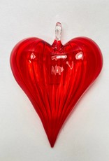 Dandarah Blown Glass Ornament - Heart Red