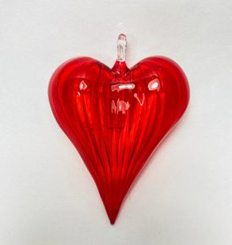 Dandarah Blown Glass Ornament - Heart Red