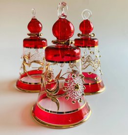 Dandarah Blown Glass Ornament - Red Bell - small